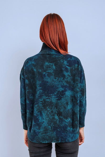 GRADIENT LUPETTO in petrol green and dark blue