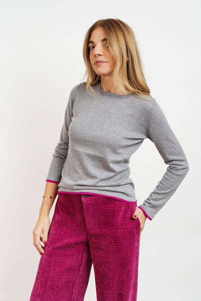 SLIM CREW NECK - light grey