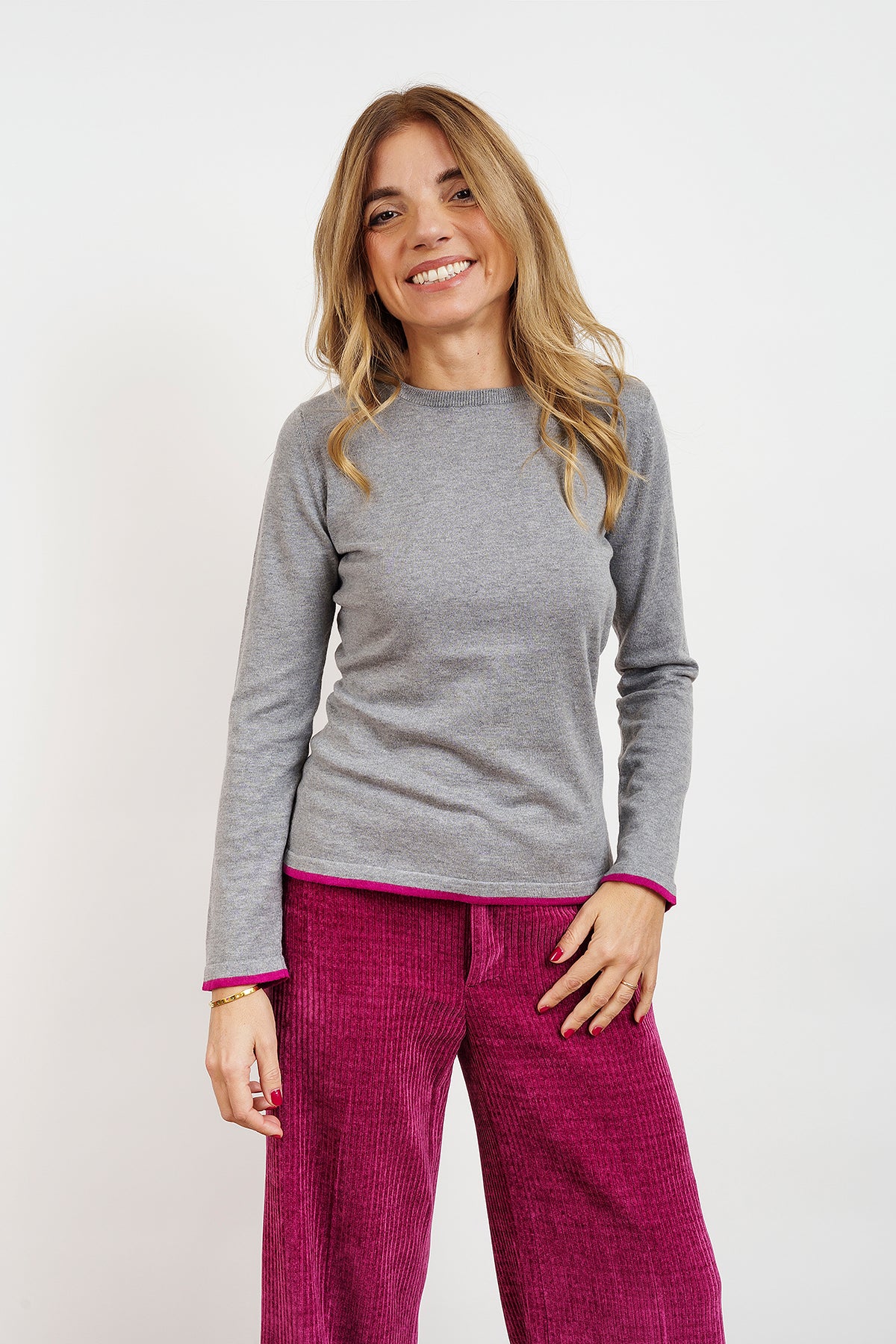 SLIM CREW NECK - light grey