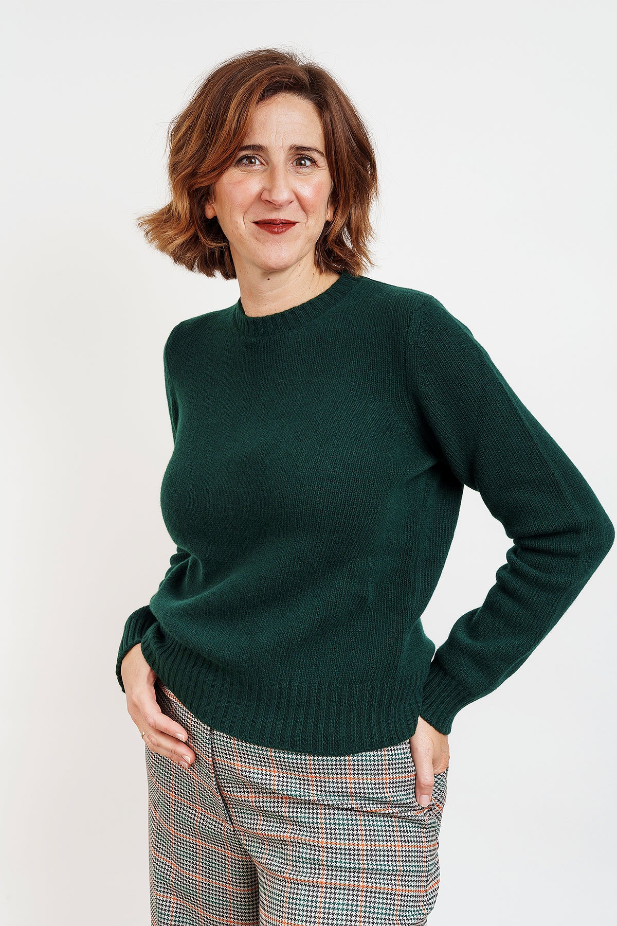 JOLLY CREW NECK IN MERINO WOOL - forest green