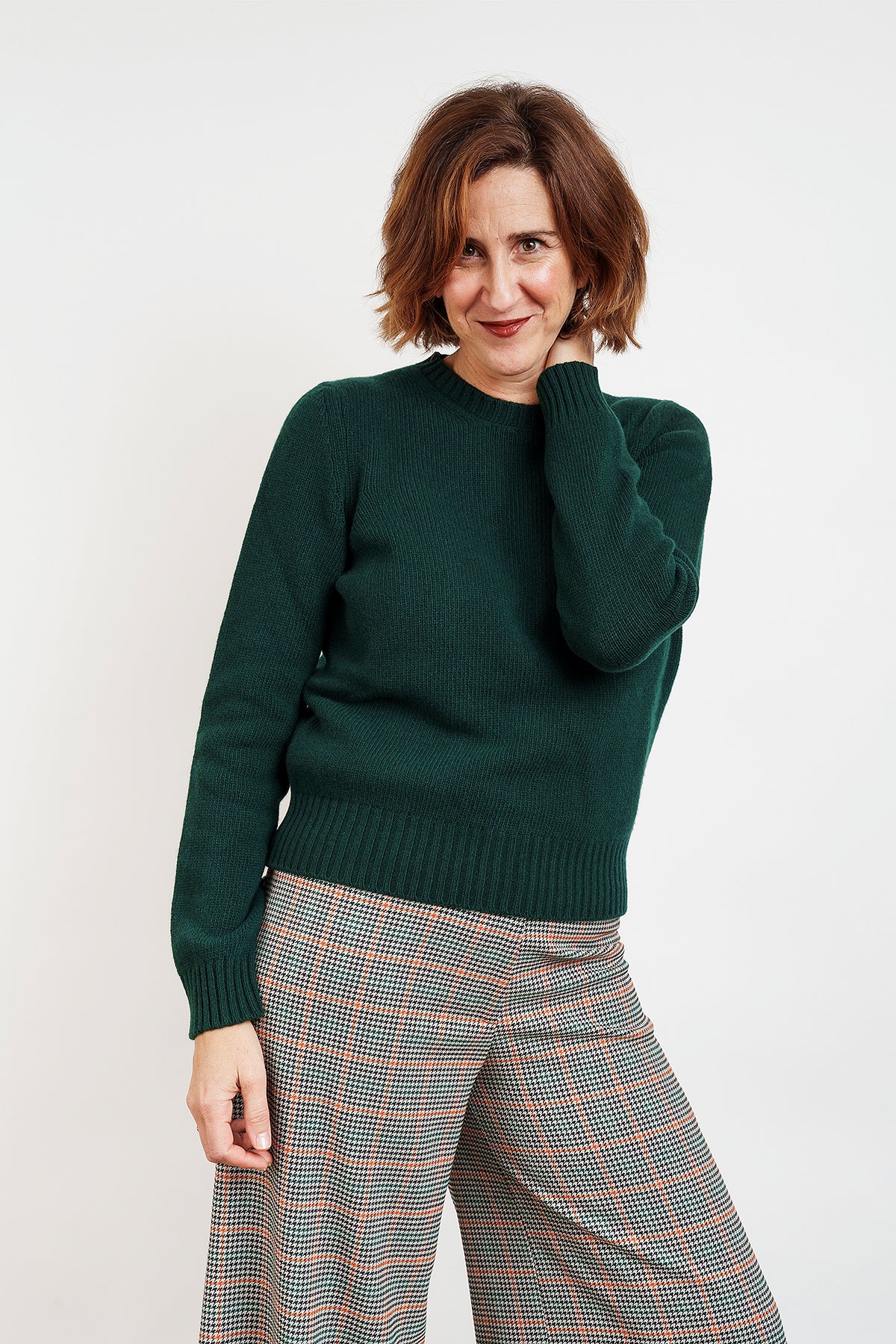 JOLLY CREW NECK IN MERINO WOOL - forest green
