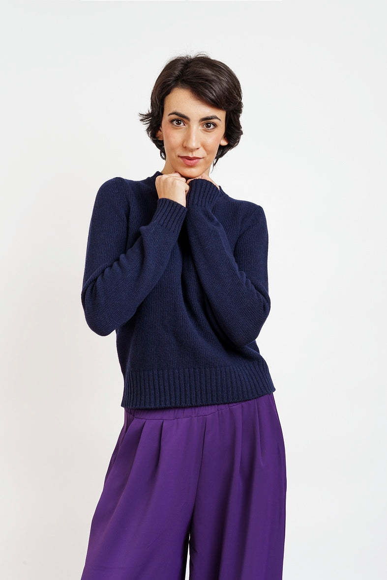 JOLLY CREW NECK IN MERINO WOOL - blue