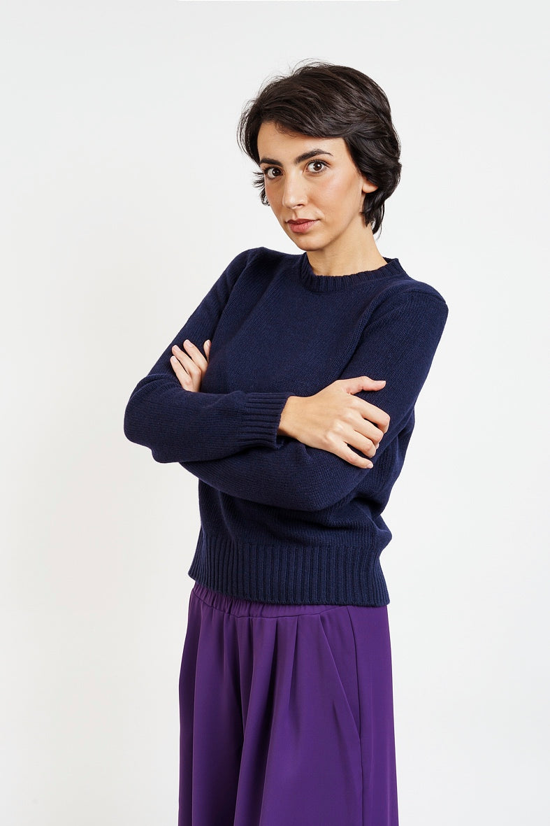 JOLLY CREW NECK IN MERINO WOOL - blue