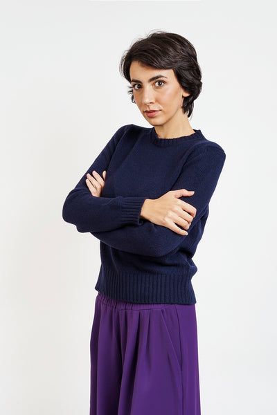 JOLLY CREW NECK IN MERINO WOOL - blue