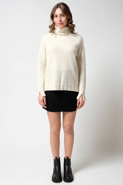 MAGLIA TETI DOLCEVITA AVORIO in ecocashmere