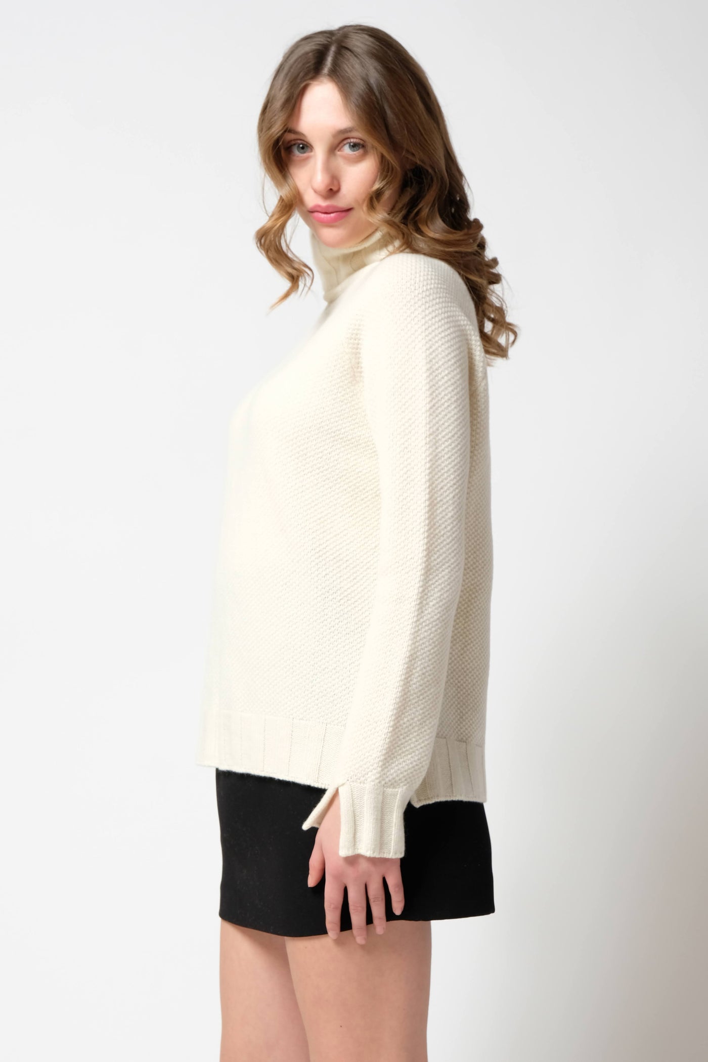 MAGLIA TETI DOLCEVITA AVORIO in ecocashmere