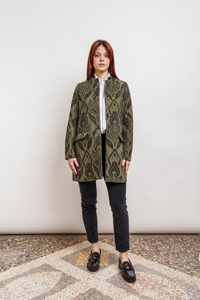 CAPPOTTINO AMELIE jacquard nero e verde