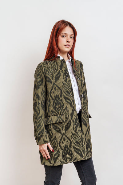 CAPPOTTINO AMELIE jacquard nero e verde