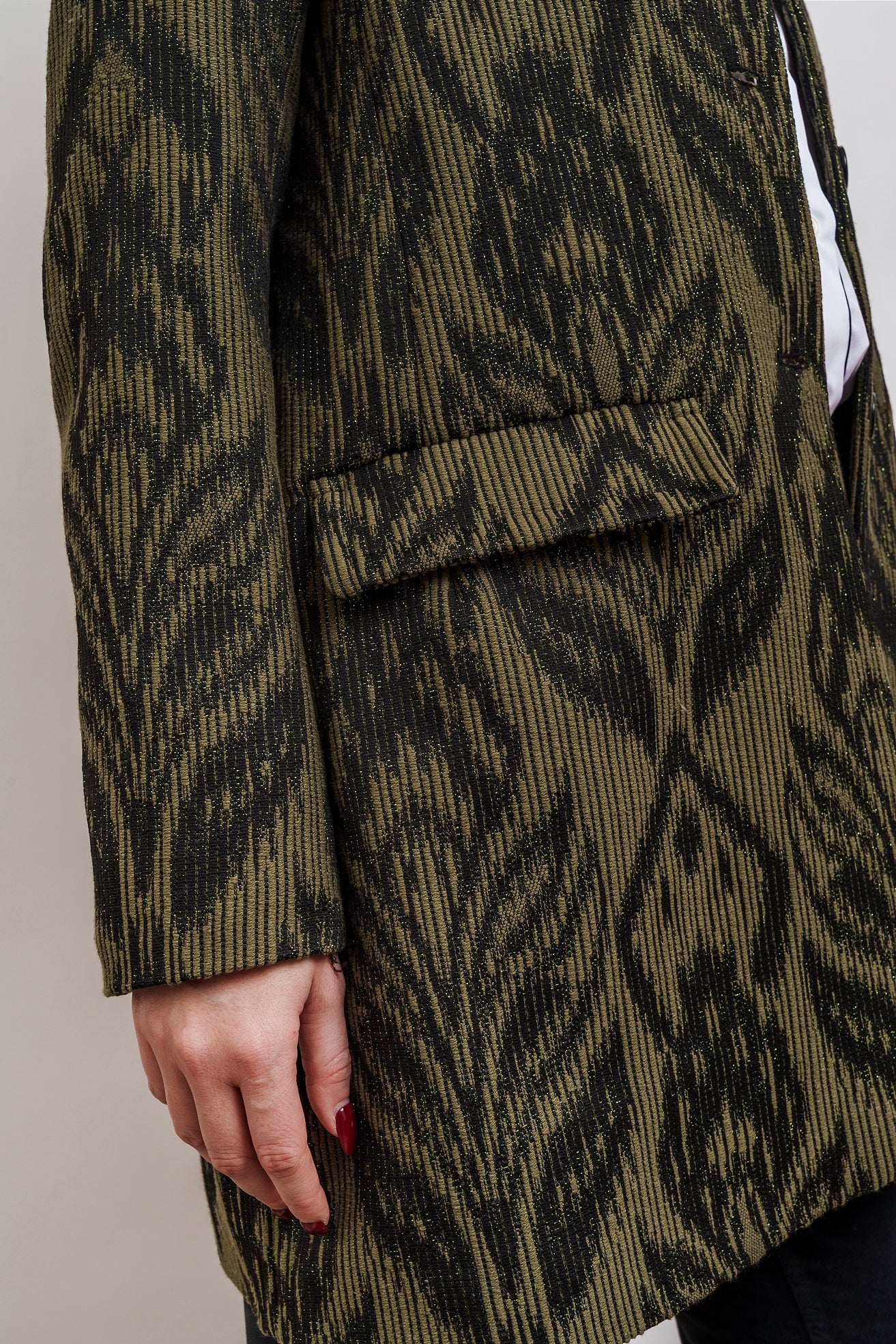 CAPPOTTINO AMELIE jacquard nero e verde