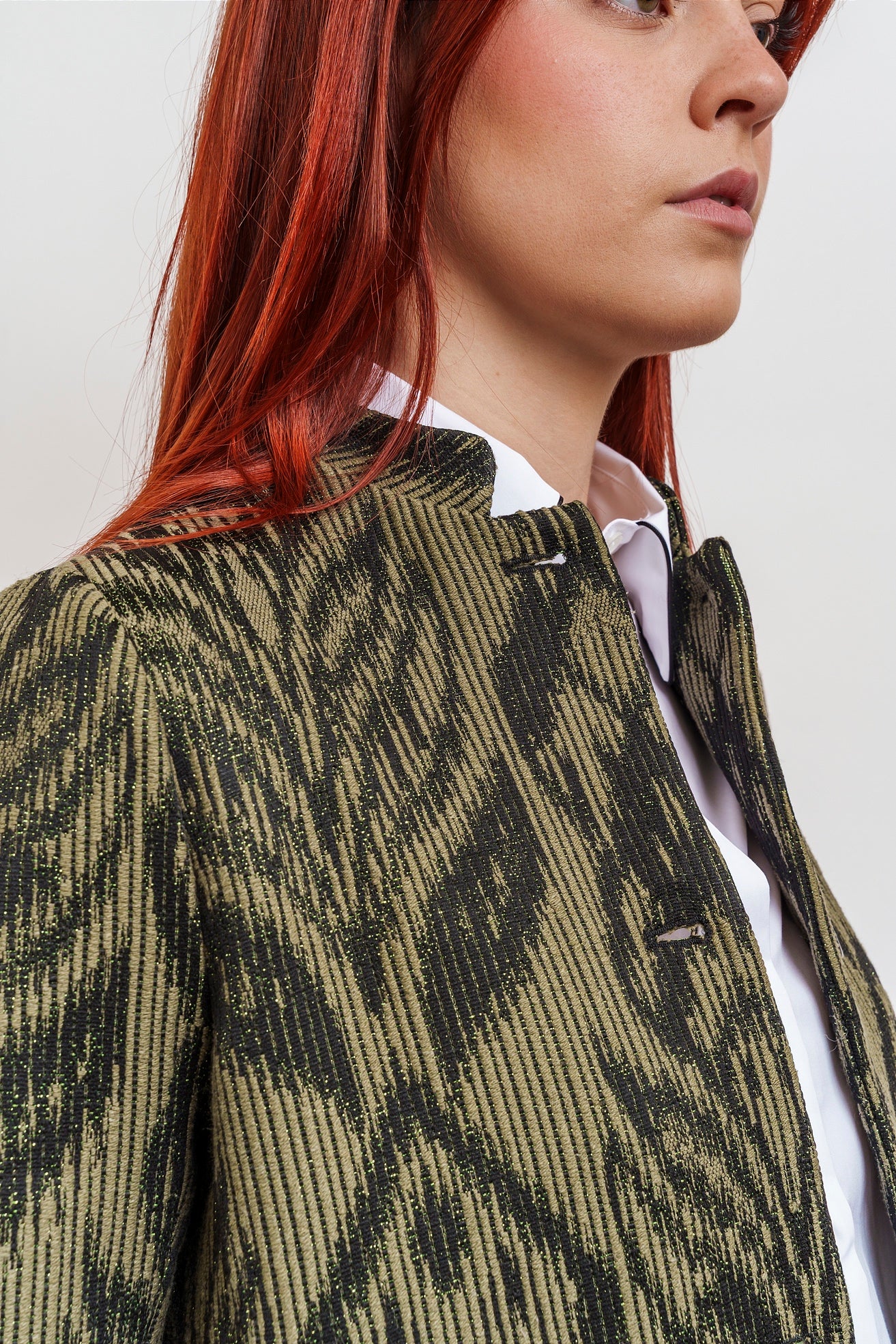 CAPPOTTINO AMELIE jacquard nero e verde