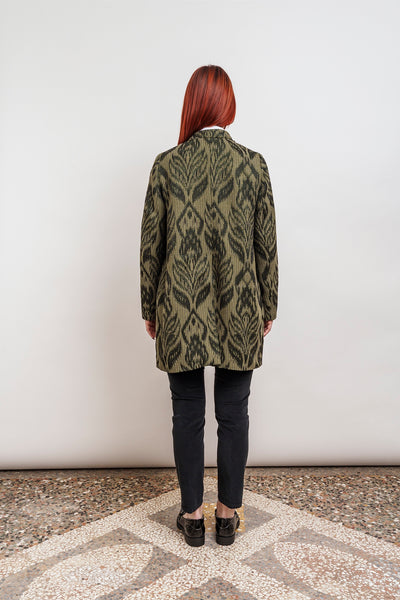 CAPPOTTINO AMELIE jacquard nero e verde