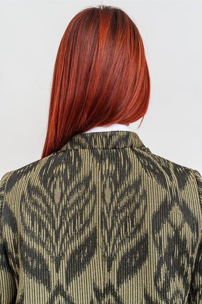 CAPPOTTINO AMELIE jacquard nero e verde