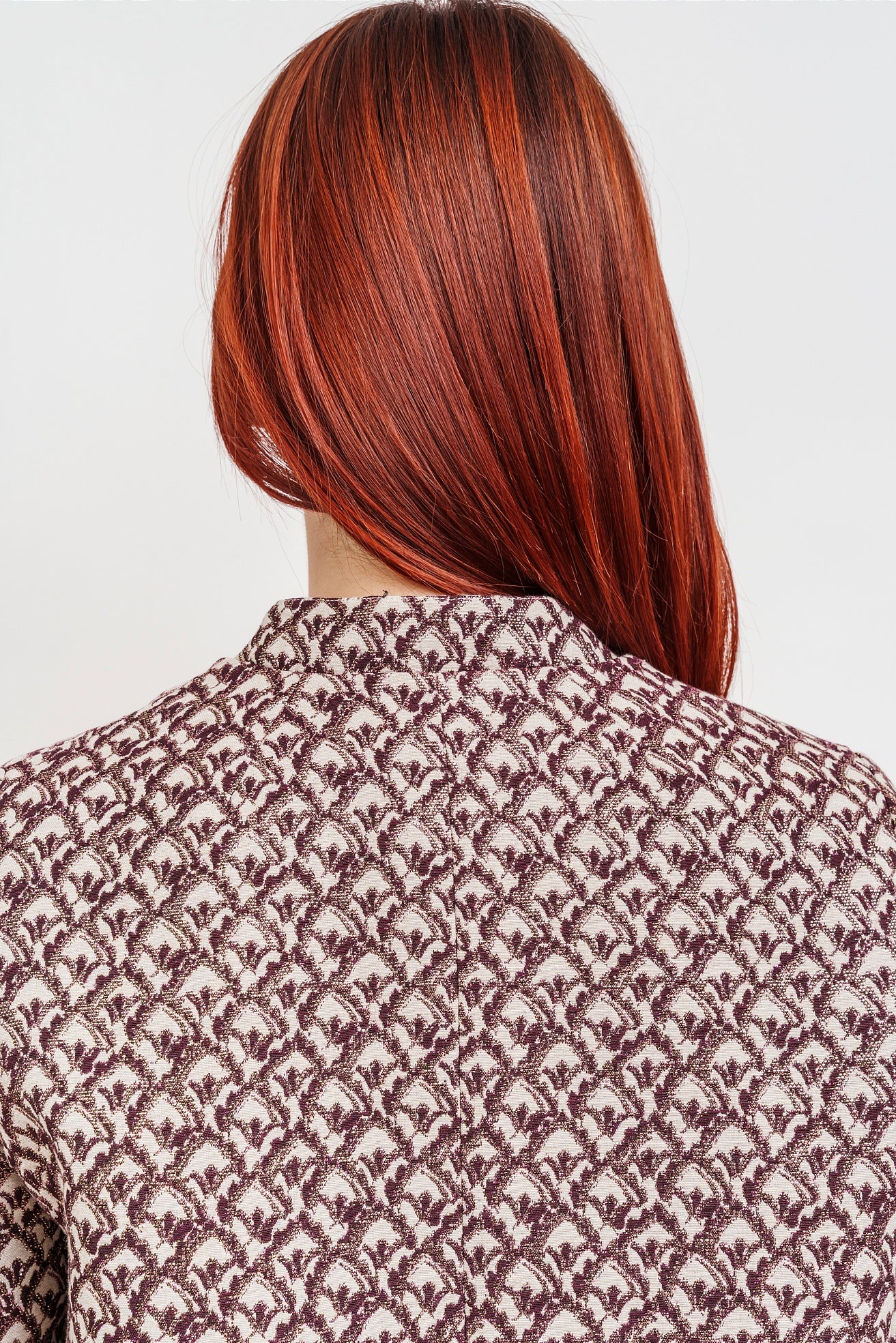 CAPPOTTINO AMELIE jacquard avorio, bordeaux e oro