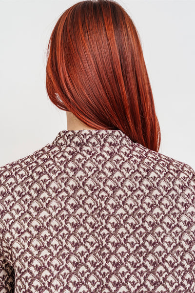 CAPPOTTINO AMELIE jacquard avorio, bordeaux e oro