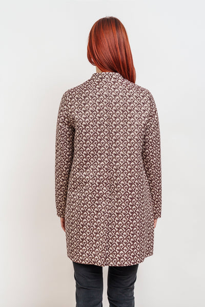 CAPPOTTINO AMELIE jacquard avorio, bordeaux e oro