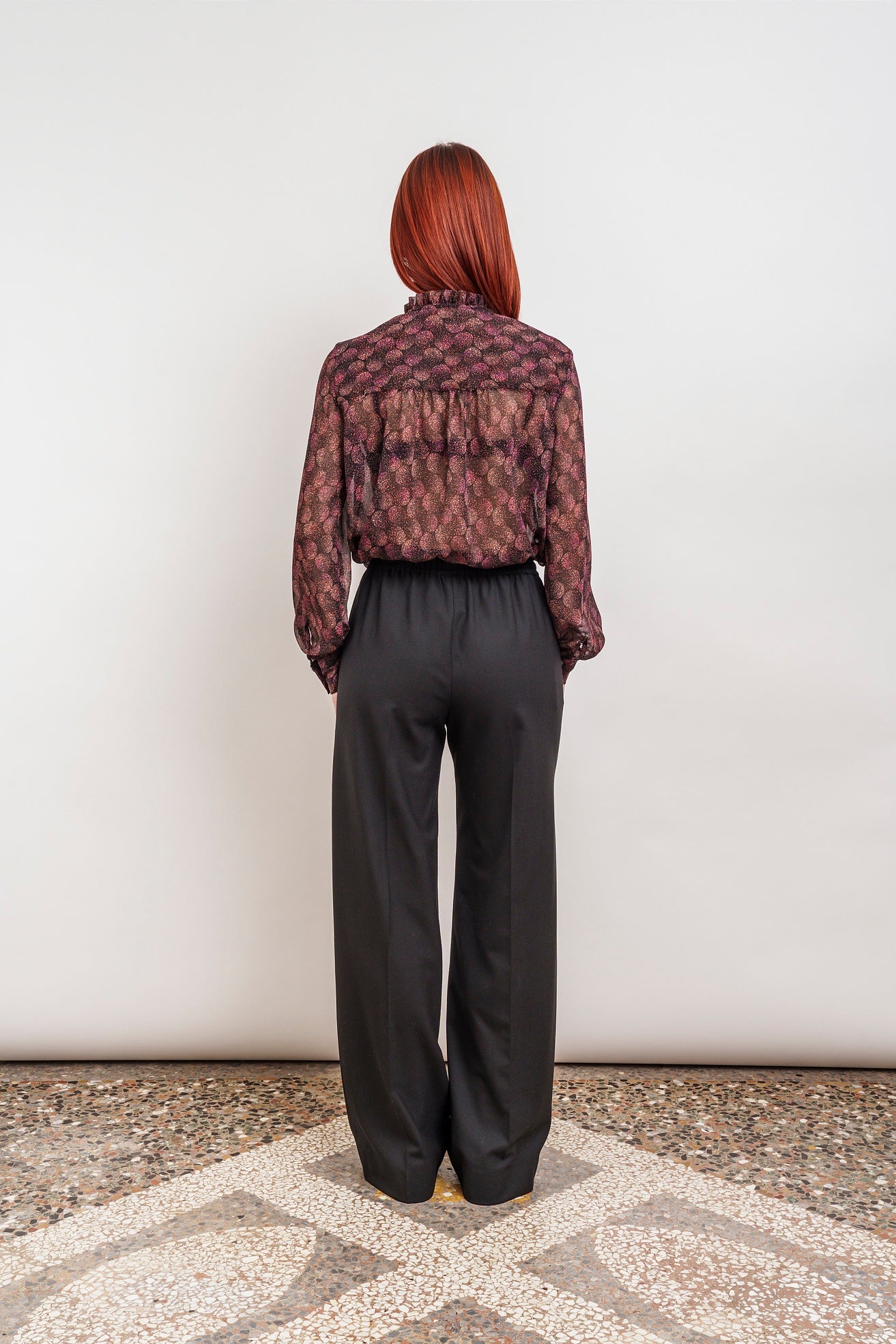 PANTALONE in morbida flanella di lana nero