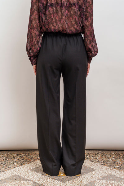 PANTALONE in morbida flanella di lana nero