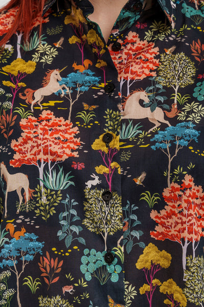 OVERSIZED UNICORN-patterned SHIRT