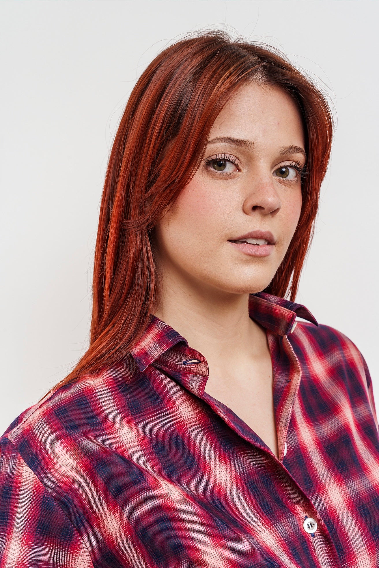 OVERSIZED TARTY SHIRT Blue, Ivory and Red