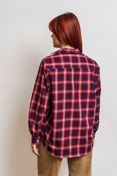 OVERSIZED TARTY SHIRT Blue, Ivory and Red