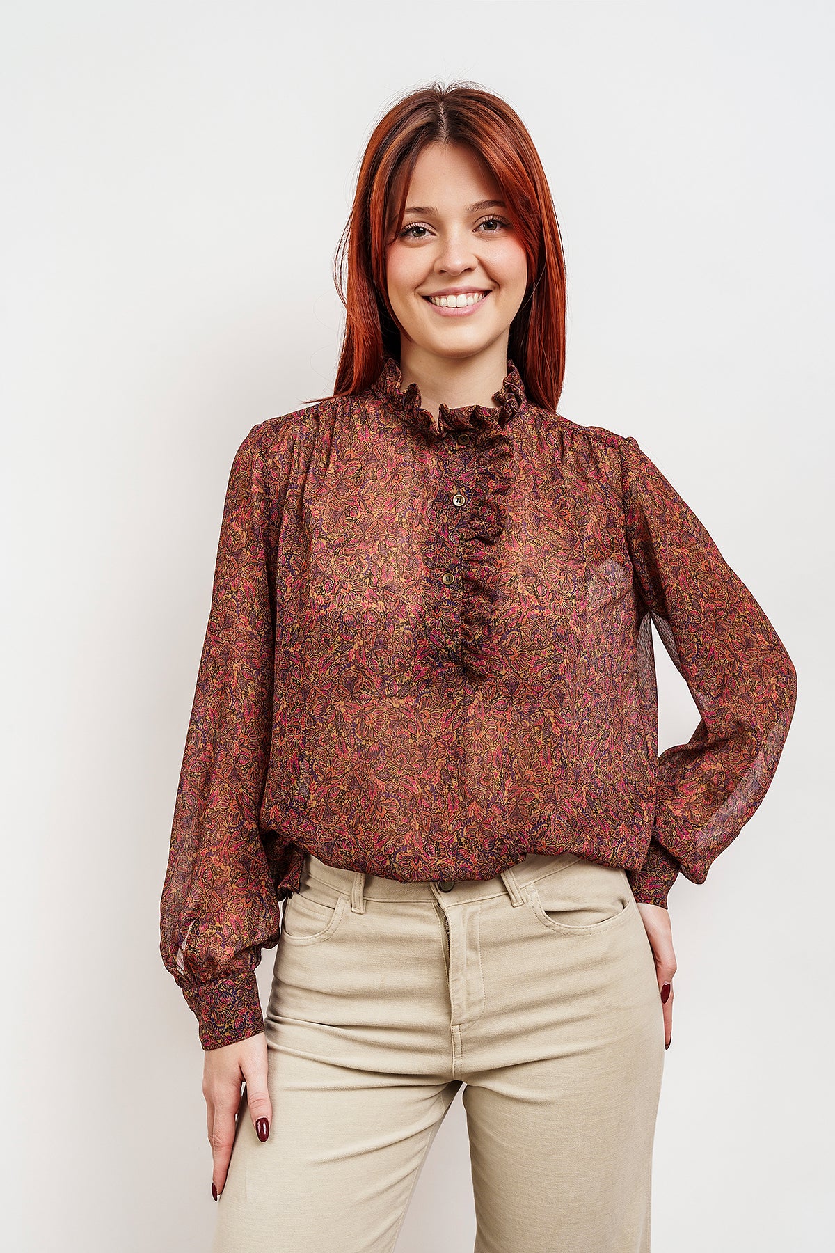 LILIA BLOUSE with micro floral pattern