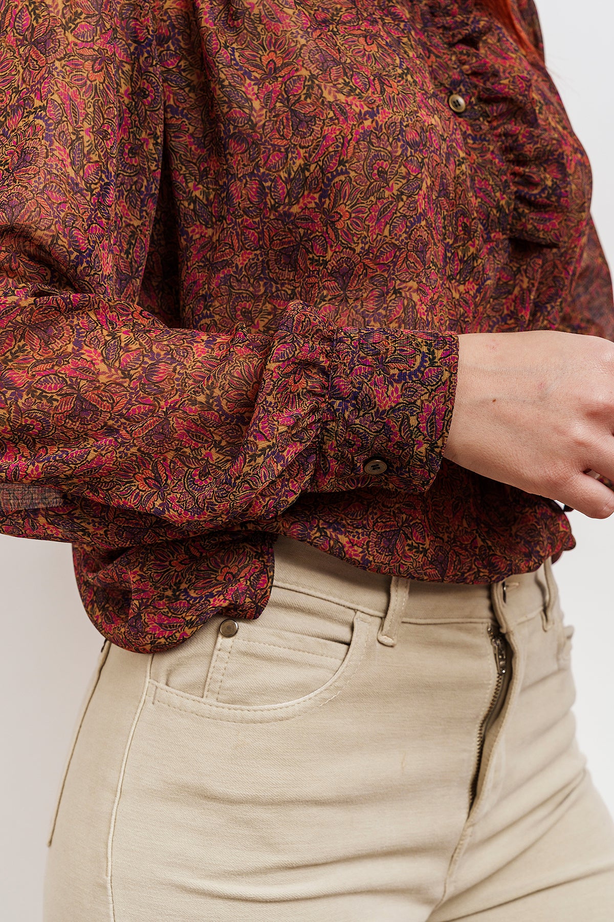 LILIA BLOUSE with micro floral pattern