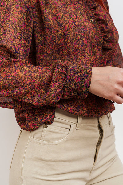 LILIA BLOUSE with micro floral pattern