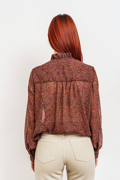 LILIA BLOUSE with micro floral pattern