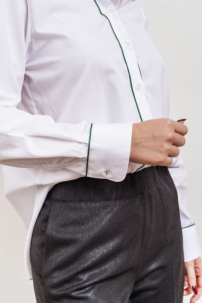 CAMICIA PIPING verde