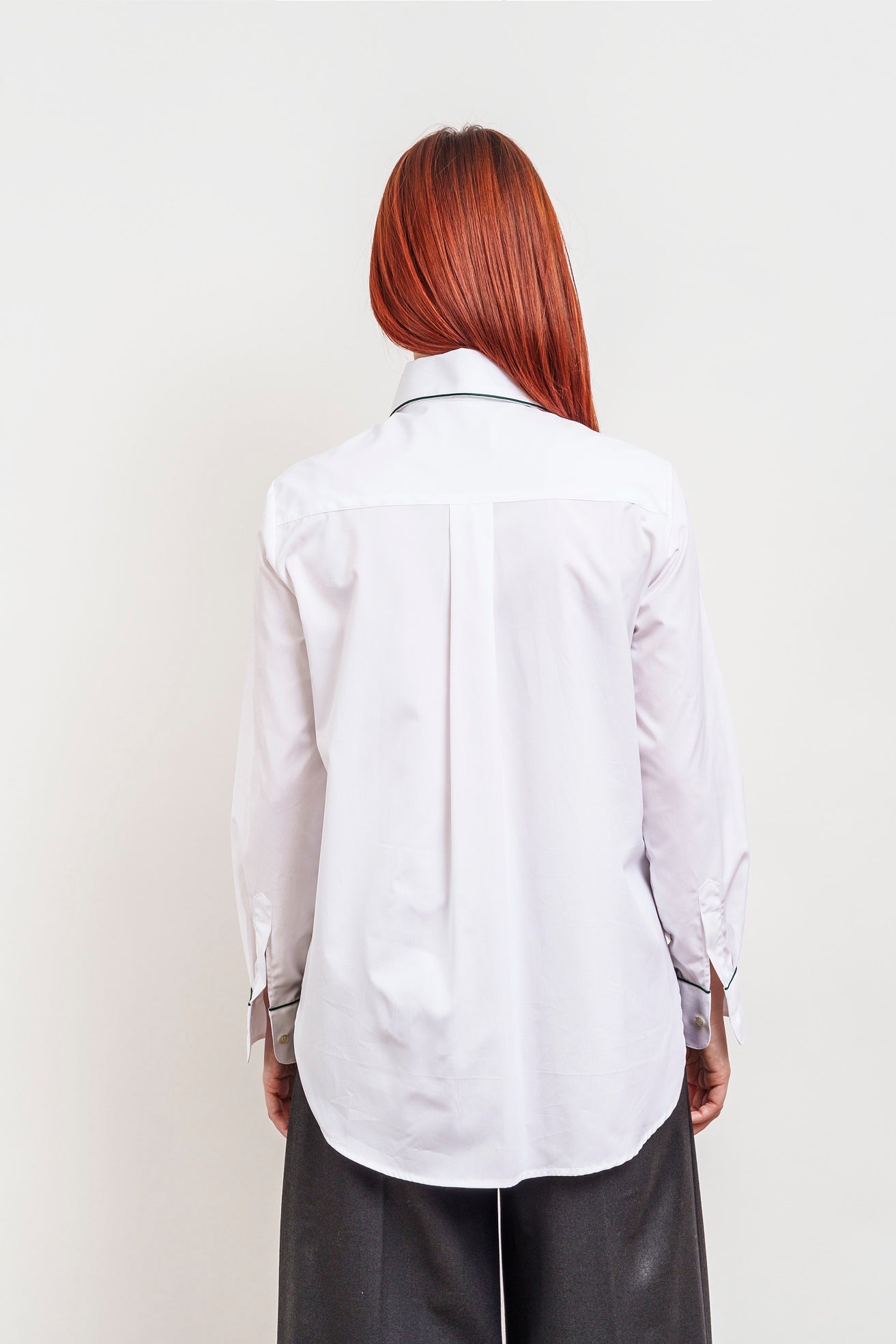 CAMICIA PIPING verde