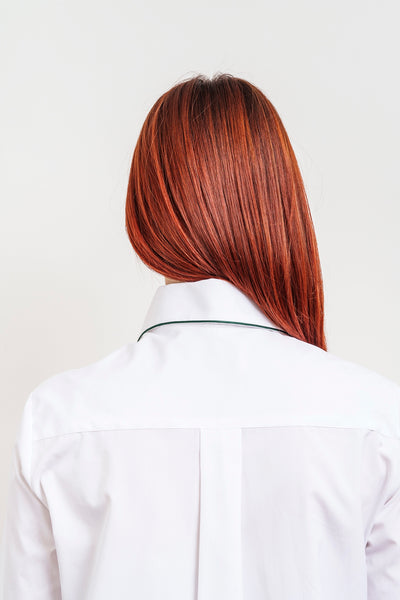 CAMICIA PIPING verde