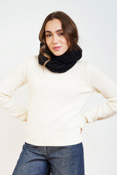 GAIA COLLAR in black wool