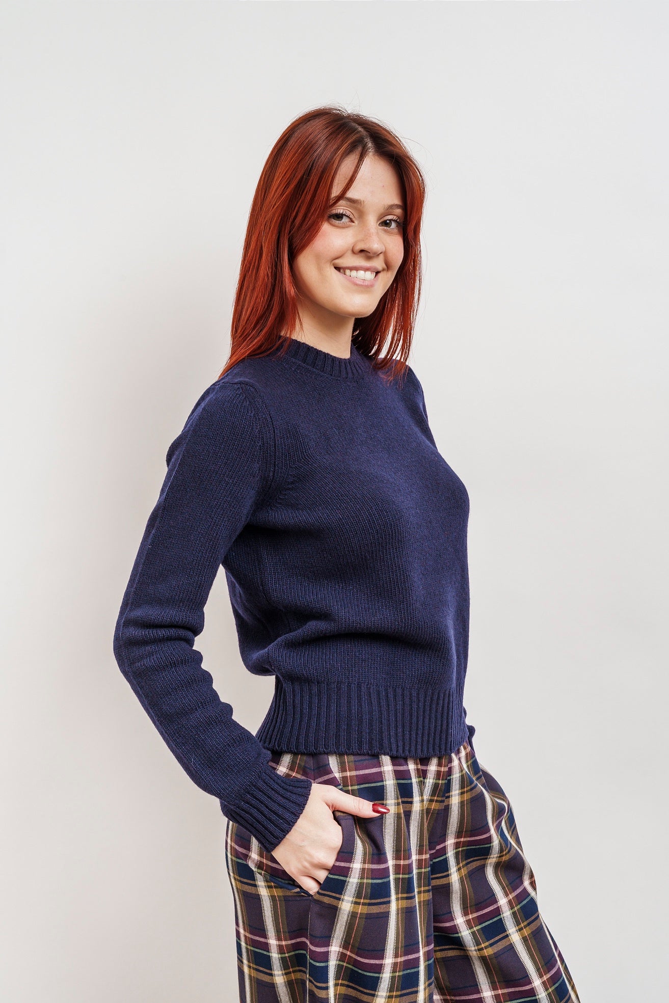 MERINO WOOL CREW NECK - blue