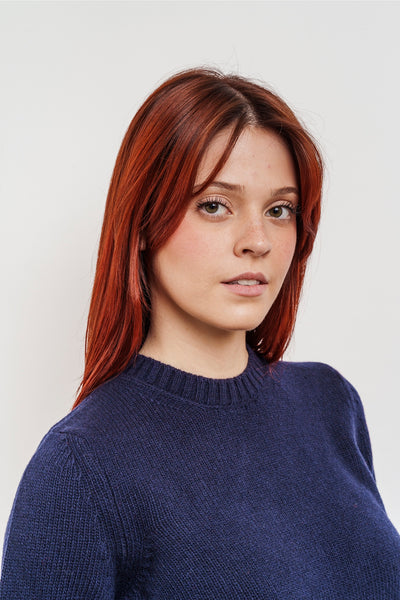 MERINO WOOL CREW NECK - blue