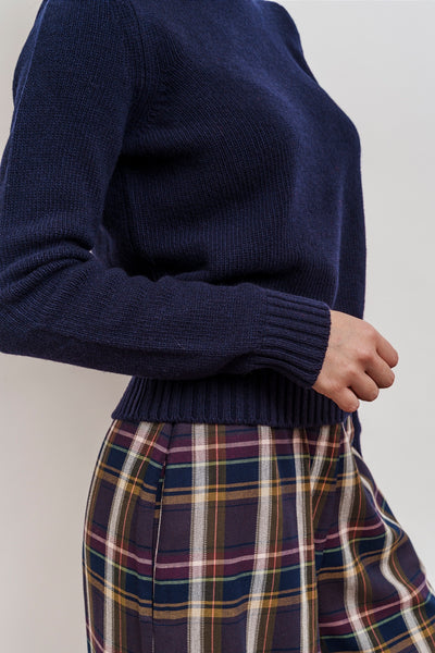 MERINO WOOL CREW NECK - blue