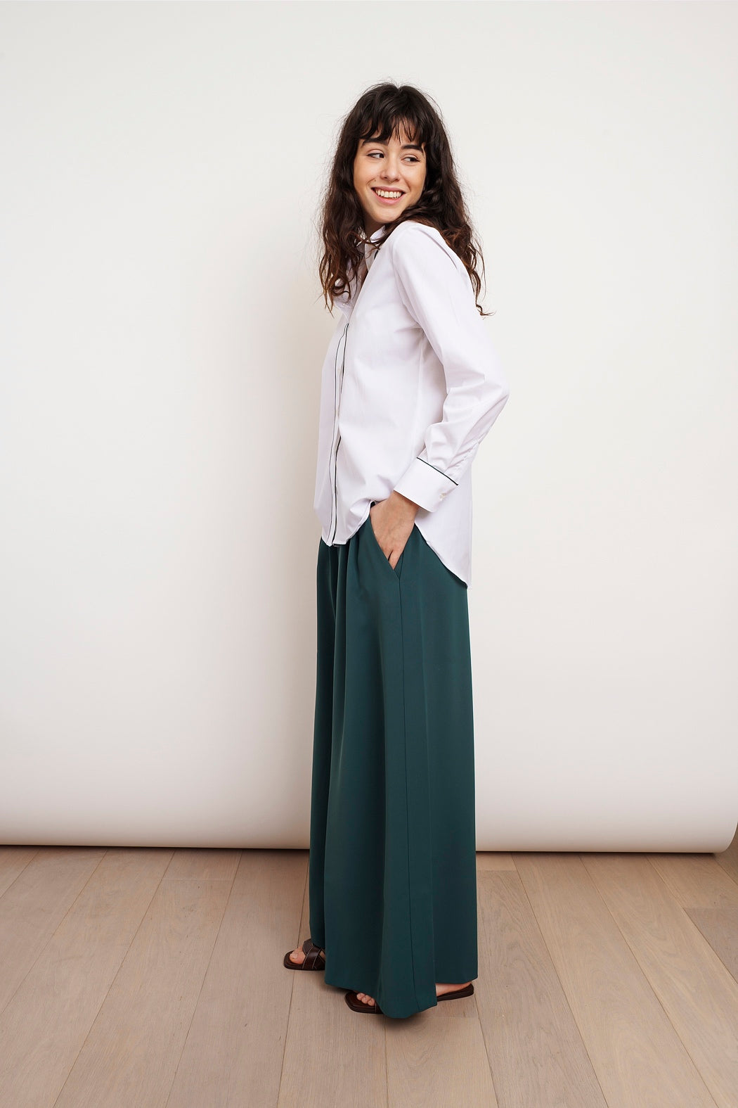 Green PIPING SHIRT
