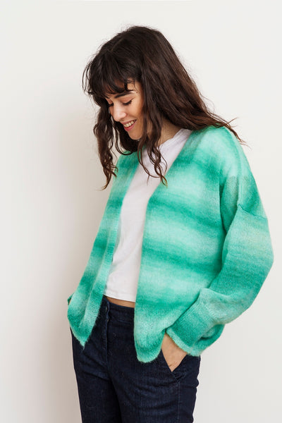 NUVOLA CARDIGAN - shaded green