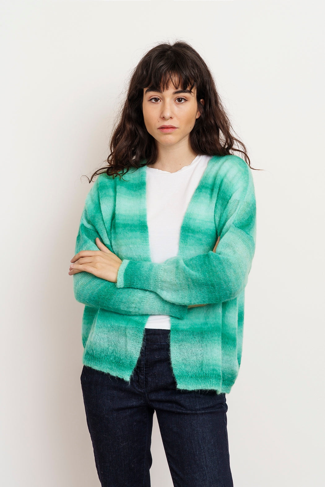 NUVOLA CARDIGAN - shaded green