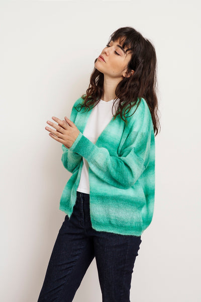 NUVOLA CARDIGAN - shaded green