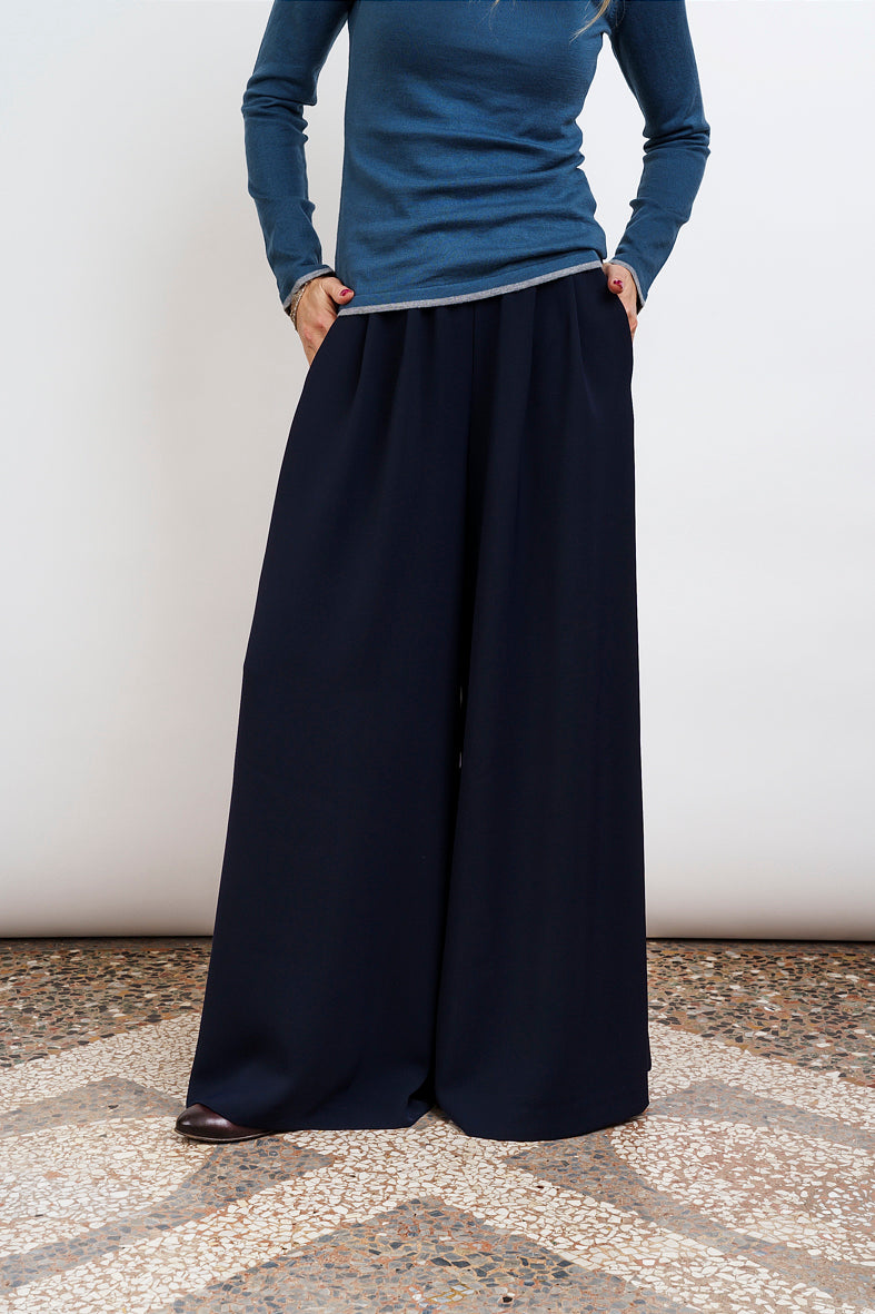 WIDE TROUSERS - eggplant