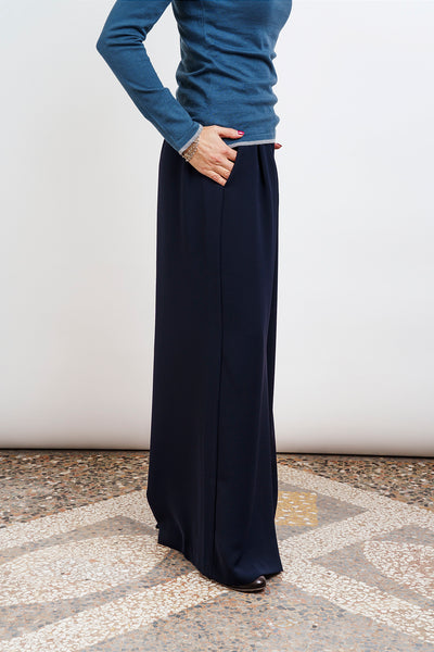 WIDE TROUSERS - eggplant