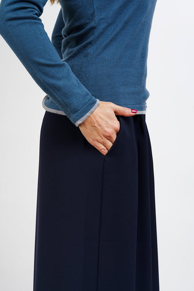 WIDE TROUSERS - eggplant