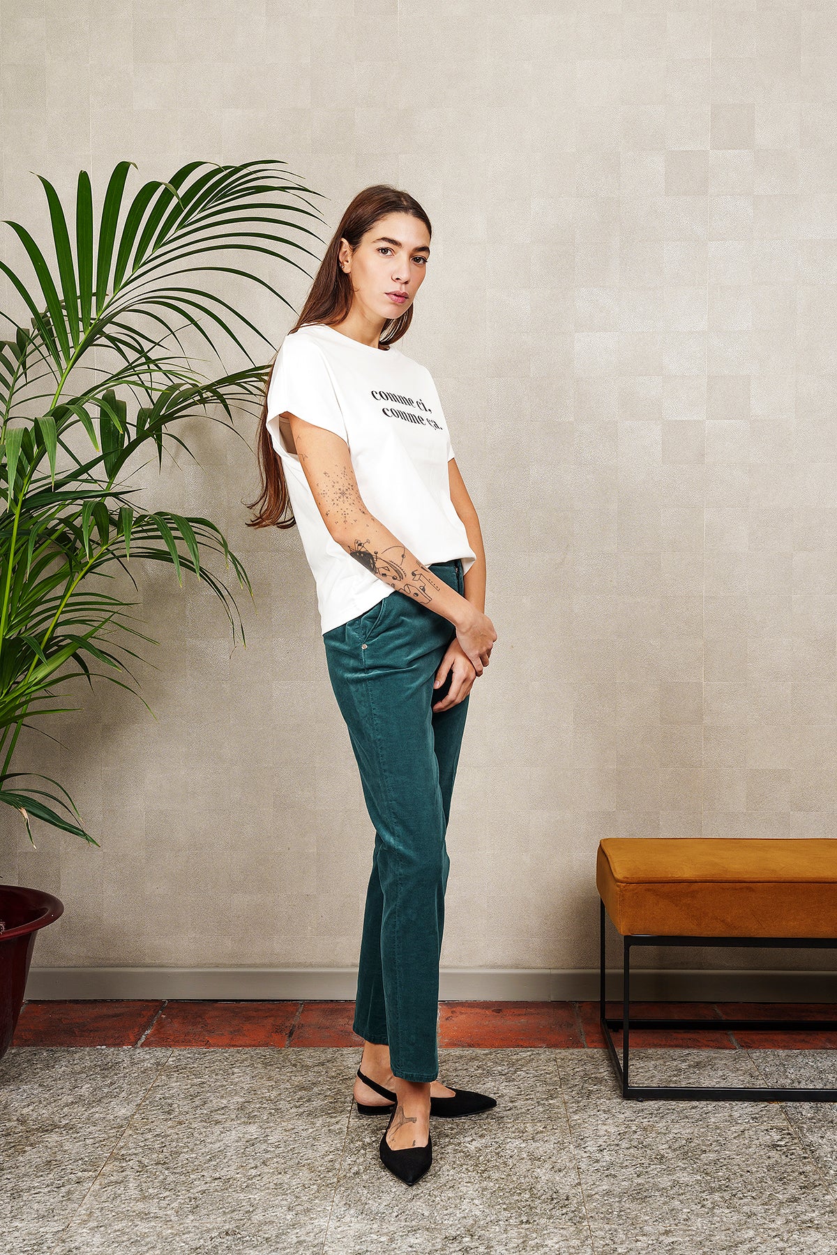 T-SHIRT COMME CI COMME ÇA panna