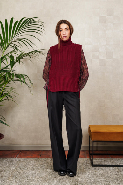 DAVANTINO DOLCEVITA in lana e cashmere bordeaux