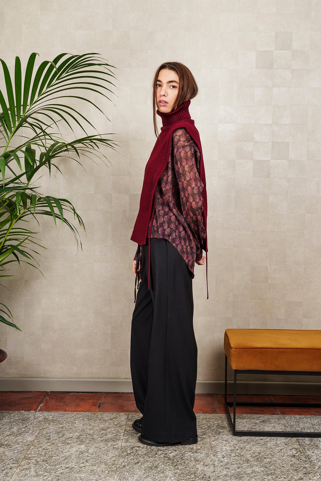 DAVANTINO DOLCEVITA in lana e cashmere bordeaux