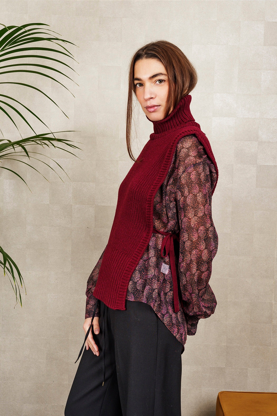 DAVANTINO DOLCEVITA in lana e cashmere bordeaux