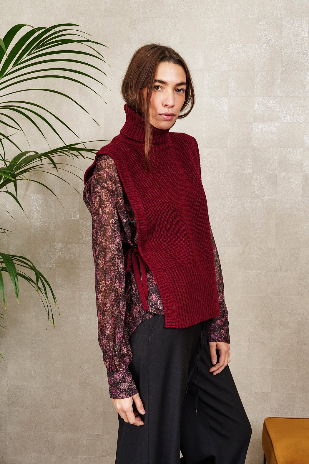 DAVANTINO DOLCEVITA in lana e cashmere bordeaux