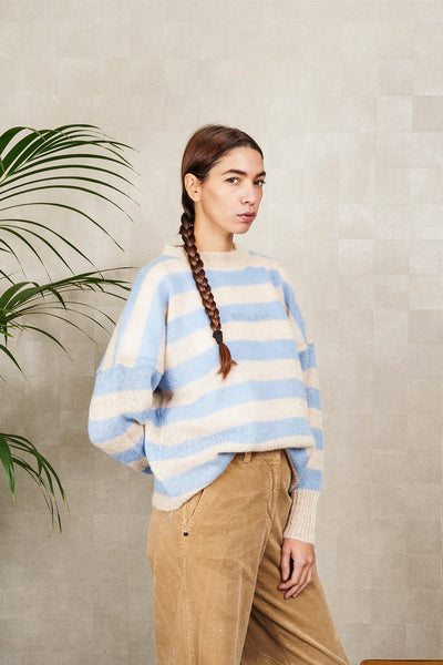 PULL NEW NUVOLA A RIGHE beige e azzurre