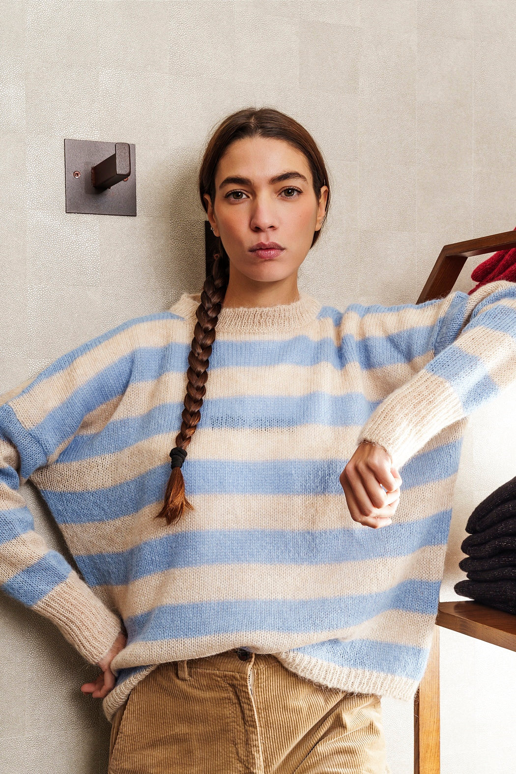 PULL NEW NUVOLA A RIGHE beige e azzurre