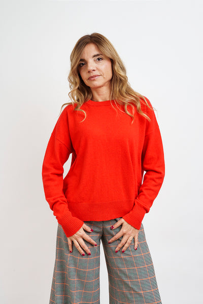 MATILDA CREW NECK in 100% cashmere pumpkin